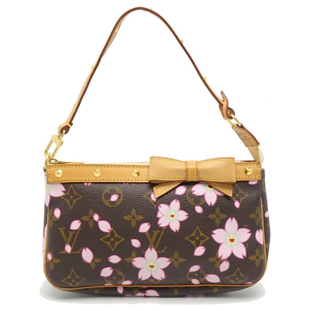 Louis Vuitton Cherry Blossom Pochette Accessoire Accessory Pouch Brown